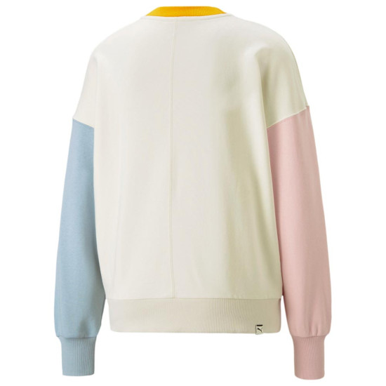 Puma Γυναικείο φούτερ Downtown Oversized Crew Ivory Glow